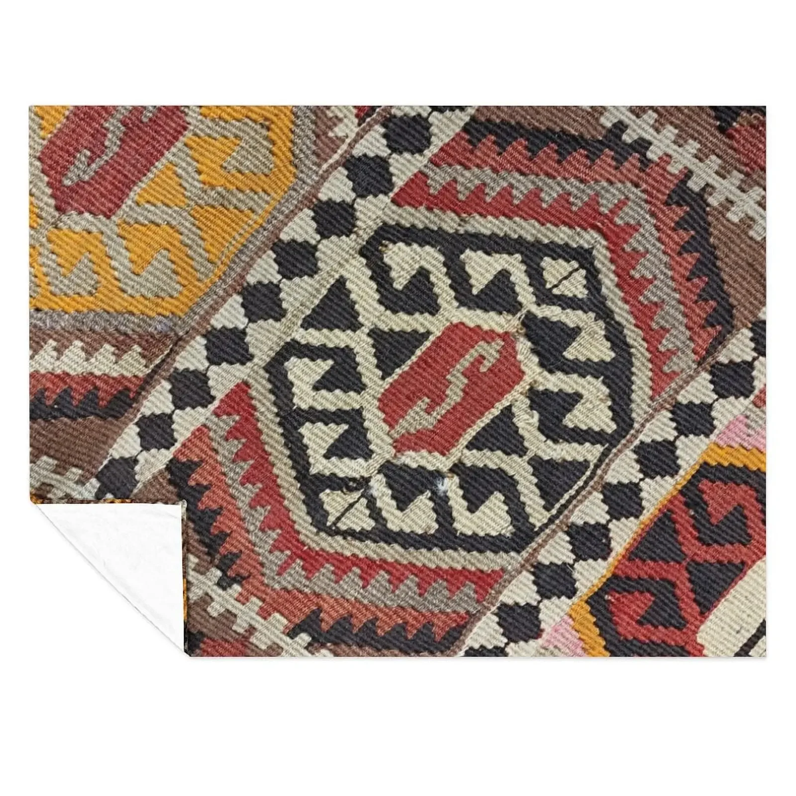 

Decorative Kilim, Navaho Weave, Woven Textile Throw Blanket Vintage Warm Soft Plush Plaid Multi-Purpose Blankets