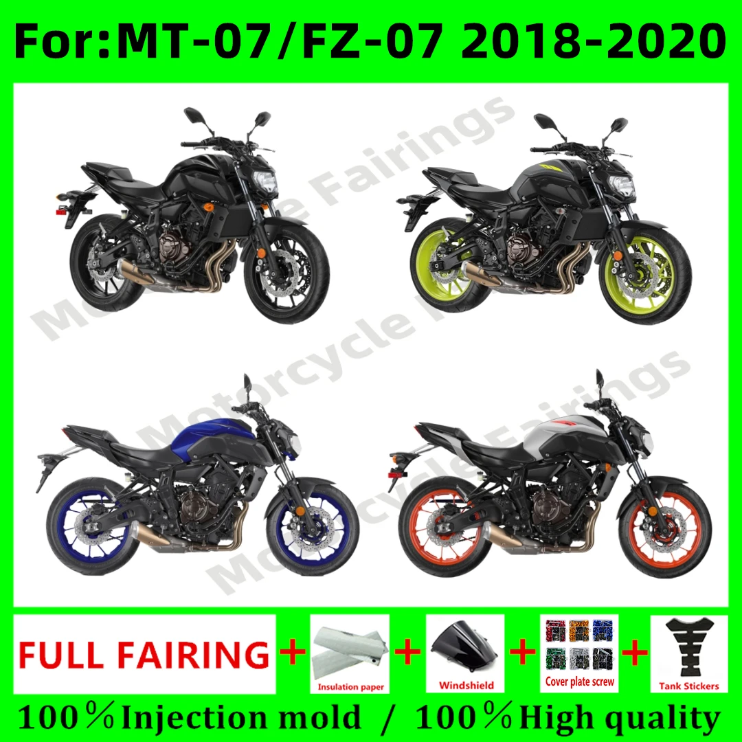 

Motorcycle Injection Full Fairing Kit Fit For 2018 - 2020 MT07 FZ07 MT-07 MT 07 2018 2019 2020 fairings kits