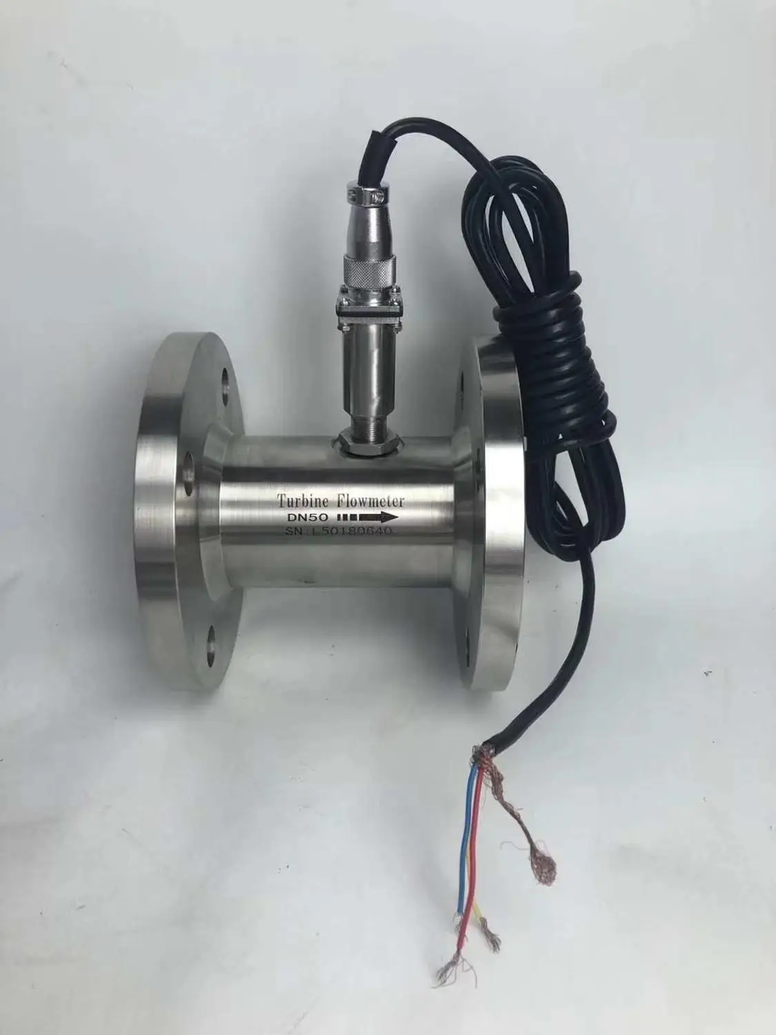 Flange Connection Turbine Flow Meter For Oil Water Diesel Gasoline Pulse Output 12~24VDC