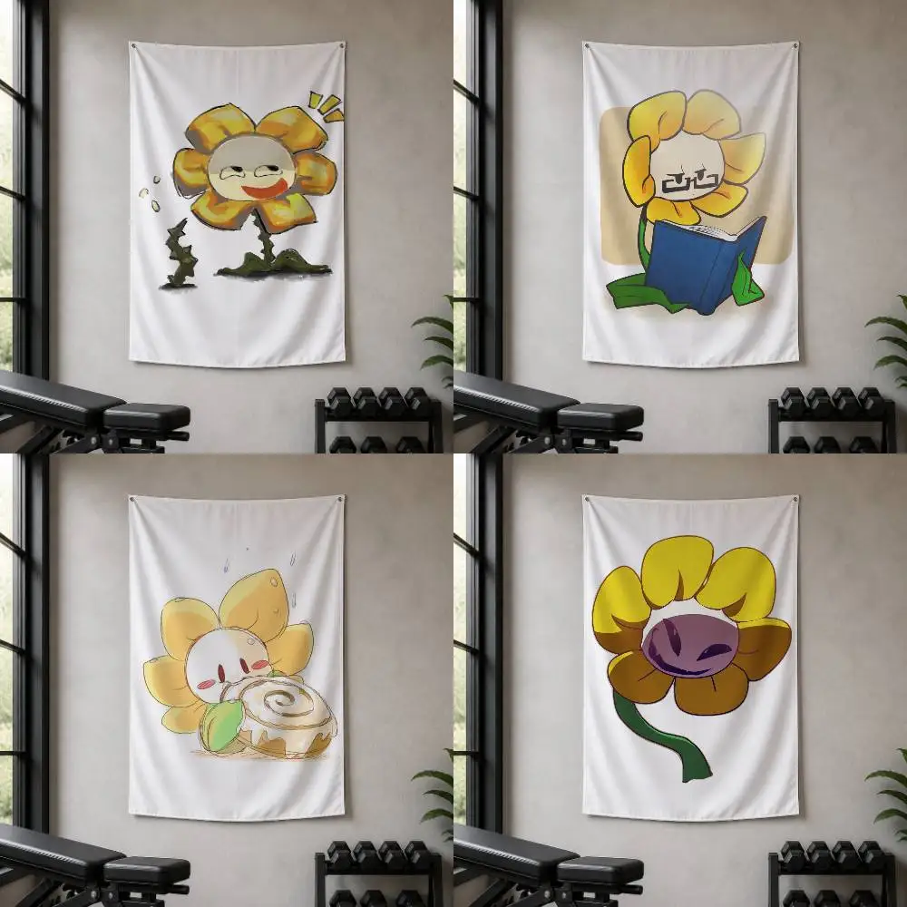 F-Flowey  Decorative Art Flag Banner for Picnic Camping Party and Home Decor