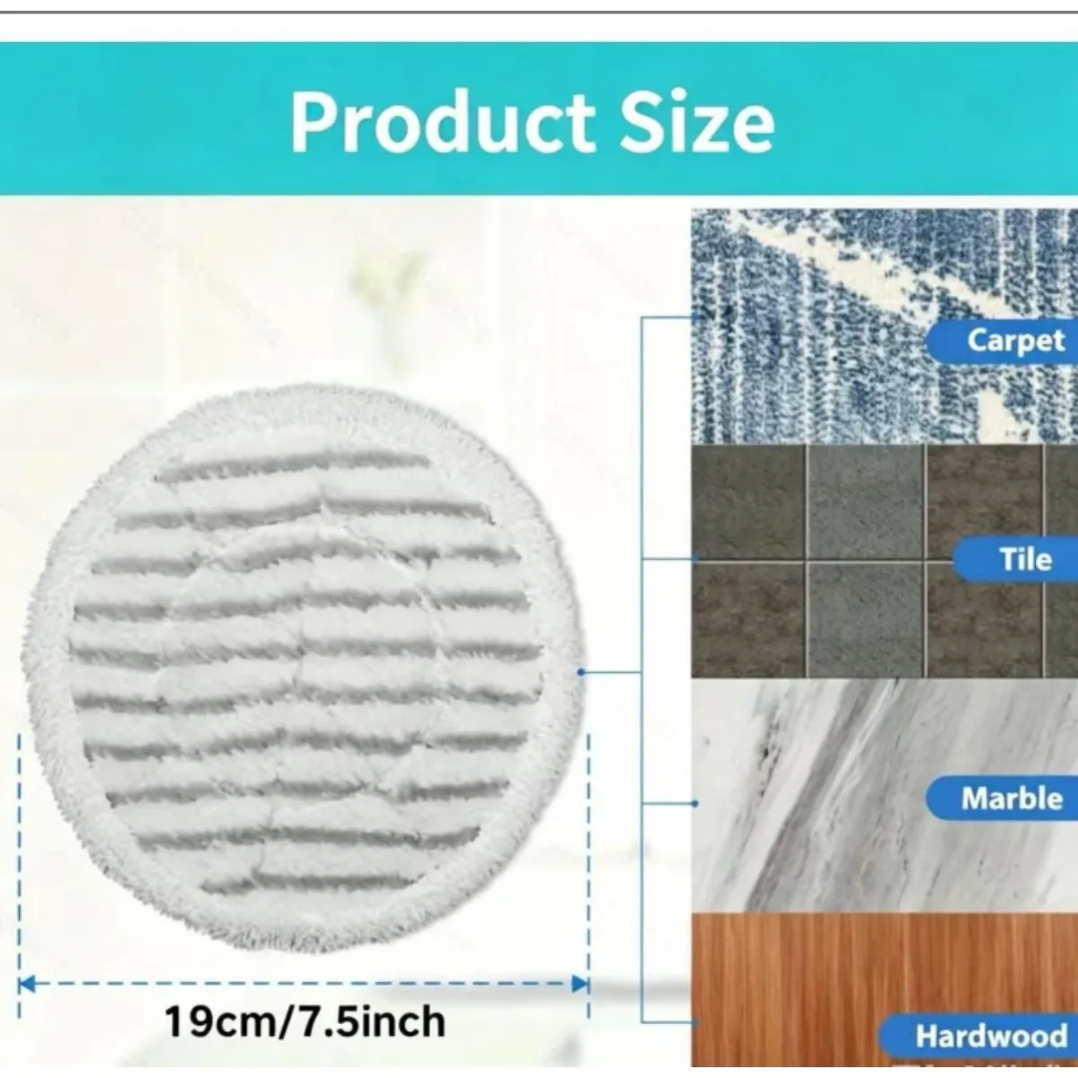 1/2/4/6 Packs Replacement Round Steam Mop Pads for Shark S7020 S7000 Steam Mop, Steam&Scrub