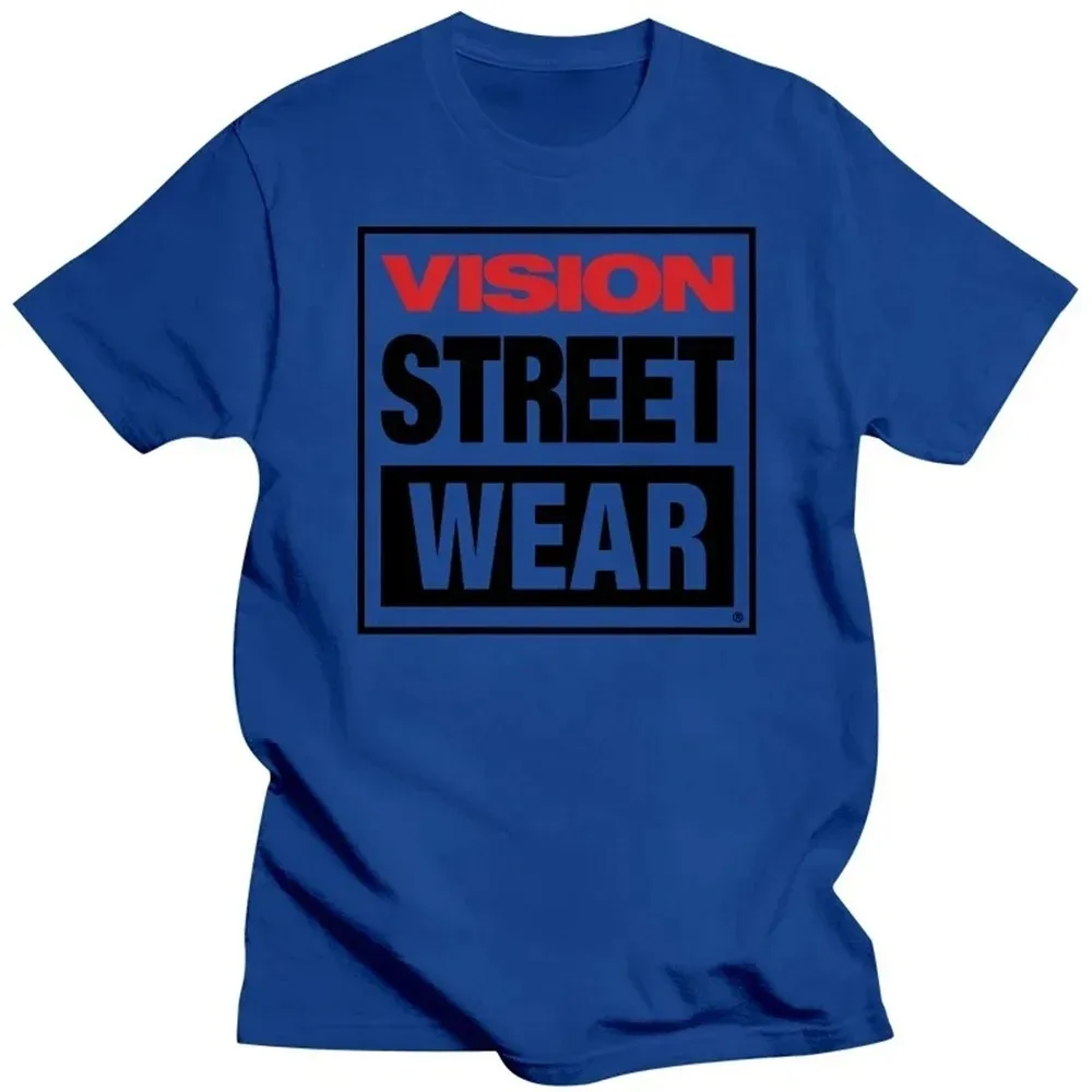 Cotton Men Women Vision Street Wear T-Shirt Vision Street Wear T-Shirt Blanks Vintage Summer Top Fitted T Shirts for Men