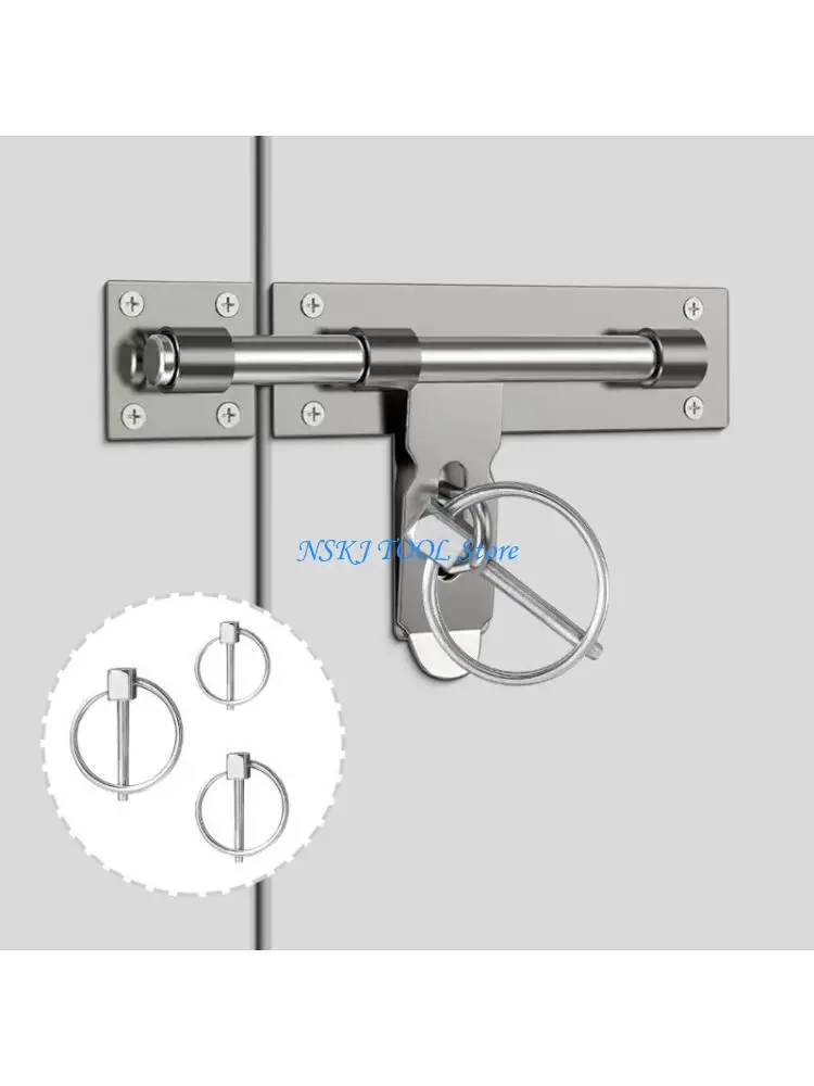 L8RC 8Pcs Stainless Steel Round Safety Pin Heavy Duty Tractor Linch Pin Clip Retaining Clip Fasteners Easy to Install