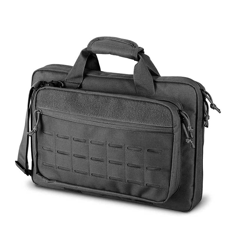 Borsa da portata tattica Accessori da caccia Custodia per pistola da tiro Sistema Molle Riviste Scomparto con serratura Tasche multiple Laptop