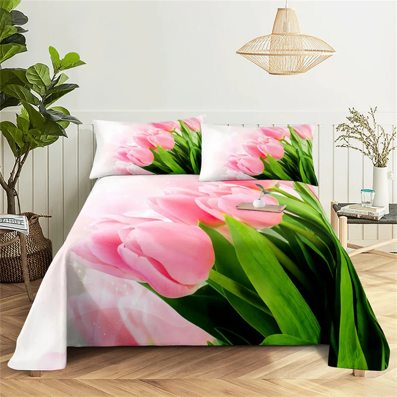 

Flower Roses Queen Sheet Set Girl Lovers Room Rose Bedding Set Bed Sheets and Pillowcases Bedding Flat Sheet Bed Sheet Set