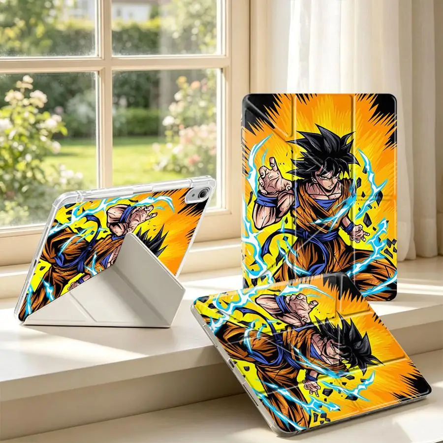 Tablet Case For Samsung Galaxy Tab A8 S9 Plus A11 S10 Lite S7 FE S8 A9 Plus With Pen Slot Cover Super Saiya Goku Anime