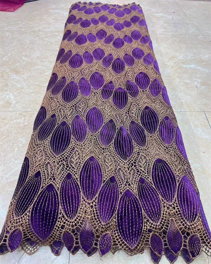 

Luxury African Nigerian Velvet Lace Fabric High Quality for Party Dress Sewing