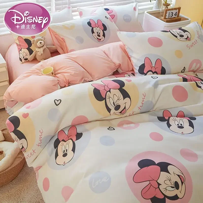 Disney Stitch Bedding Set Mickey Mouse Minnie quilt Duvet Cover Sheet Boy Girl Cartoon Pillowcase  children Bed set