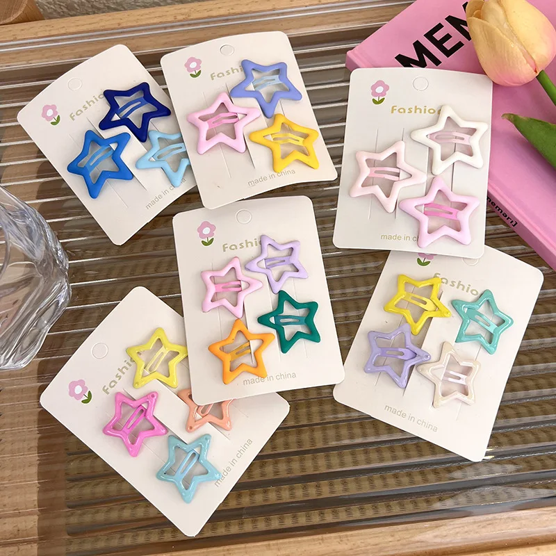 UXSL Cute Colorful Stars Hair Clips Bangs Clip For Woman Girls Sweet Hairpins Hair Decorate Barrettes Kids Hair Accessories New