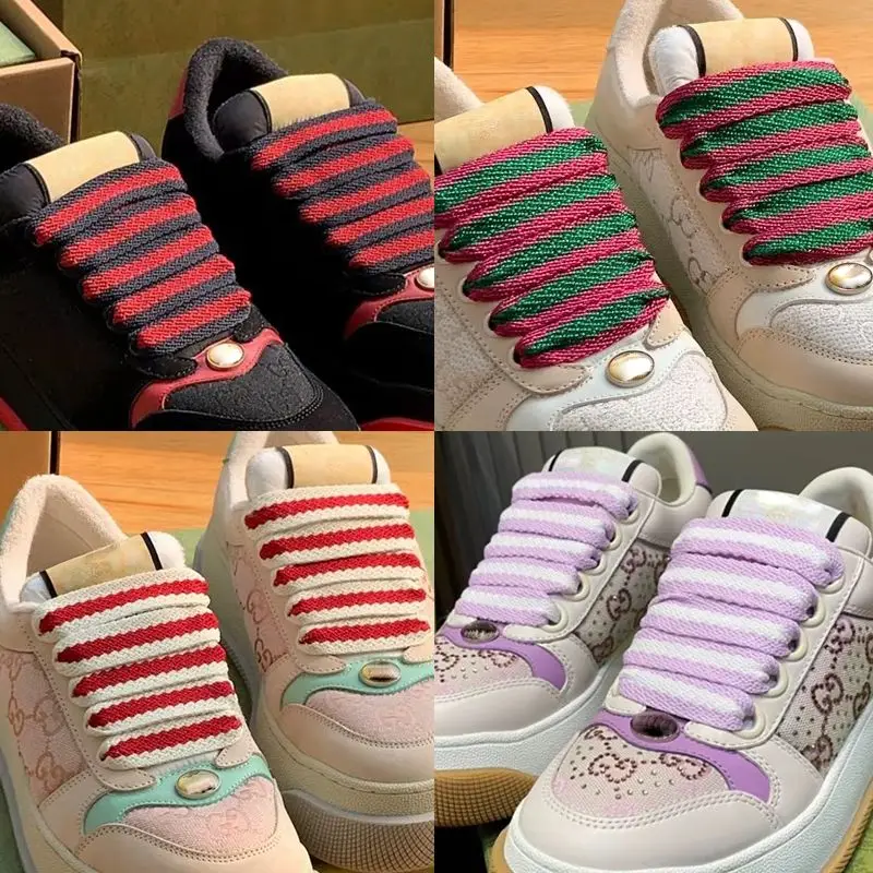 1 Pair 120 cm Creativity Stripes Red Green Shoelaces Broaden Bow Laces For Sports Casual Sneakers Shoes DE Training Shoes