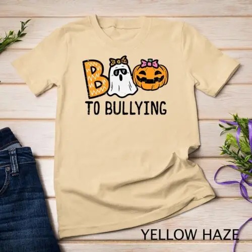 Boo To Bullying Halloween Orange Anti Bully Unity Day Kids Unisex T-shirt