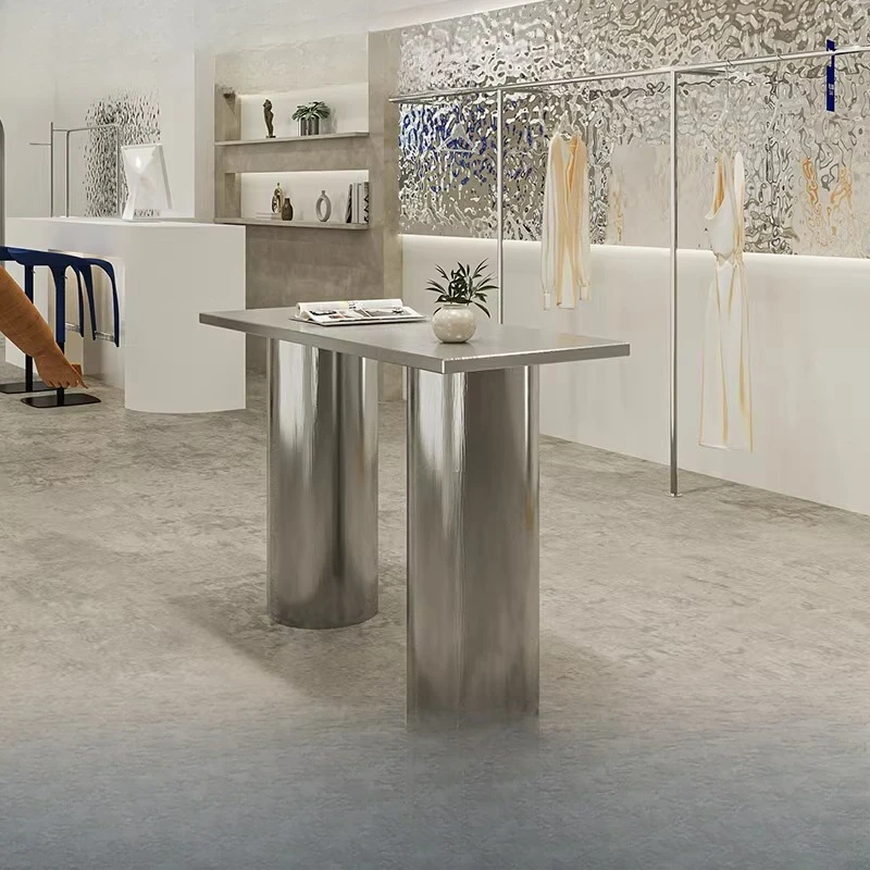 Clothing store water table stainless steel brushed display table rectangular table