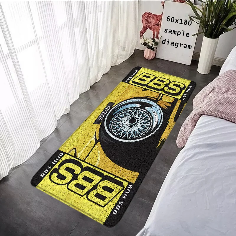 Doormats BBS Automative Components Wheel Hub Carpets Bedroom Mat Kitchen Floor Carpets Living Room Decor Bathmats Car Boot Rugs