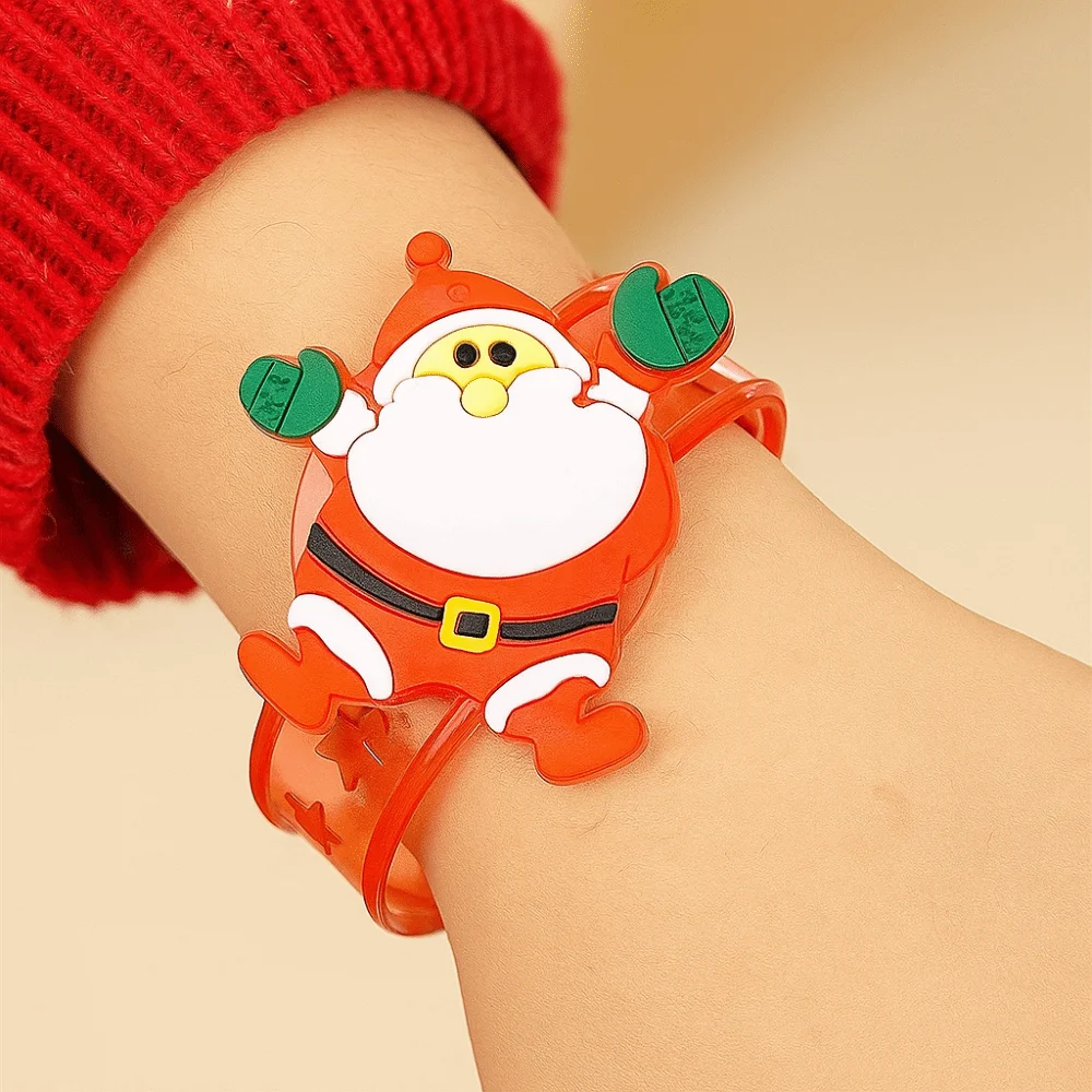 Bracelets lumineux LED en plastique, 3 pièces, effet lumineux réglable, jouets lumineux de dessin animé, événement de carnaval
