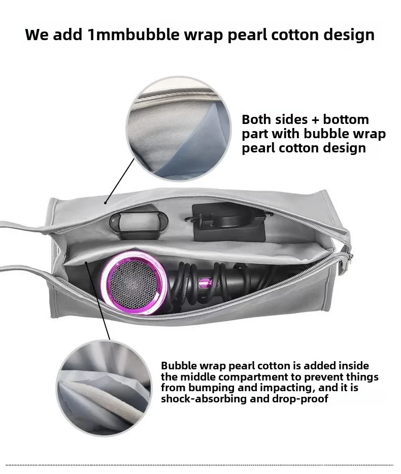 Portable Hair Dryer Bag Dustproof Protection Storage Bag Travel Organizer Pouch Case Double Layer Travel Case for Dyson Airwrap