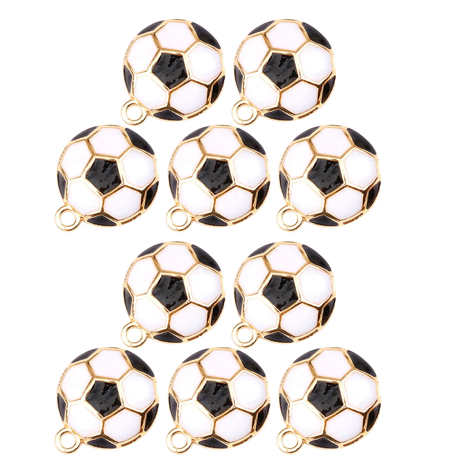 

10pcs Golden Soccer Charms Alloy Small Birthday DIY Pendant Necklace Keychain Accessories Handmade Jewelry Crafts