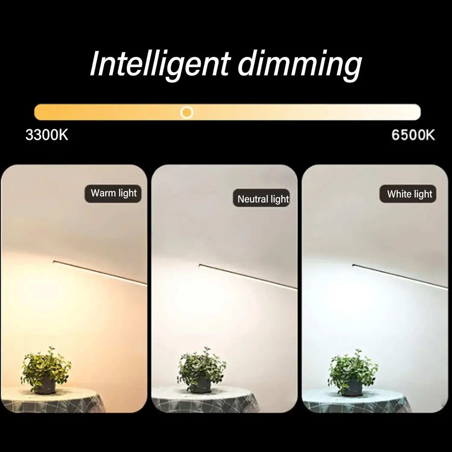 مصباح أرضي LED، مصباح قراءة ساطع للعناية بالعيون، مصباح قراءة ساطع للعناية بالعين، مصباح عمودي قابل للتعتيم، 3 مستويات سطوع، لغرفة المعيشة، غرفة النوم، المكتب، مصباح بيانو، طول 70-120 سم #3