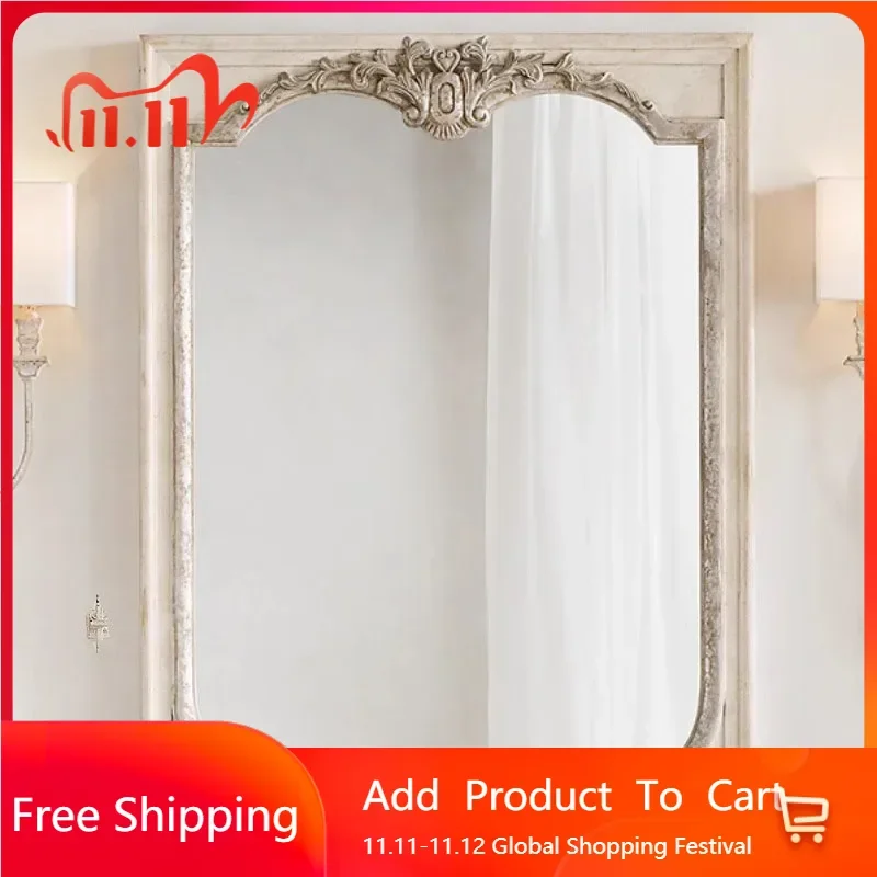 

Rectangle Nordic Bathroom Mirror Wall Aesthetic Korean Style Large Luxury Mirror Maiden Creative Unique Decoration Home Decor
