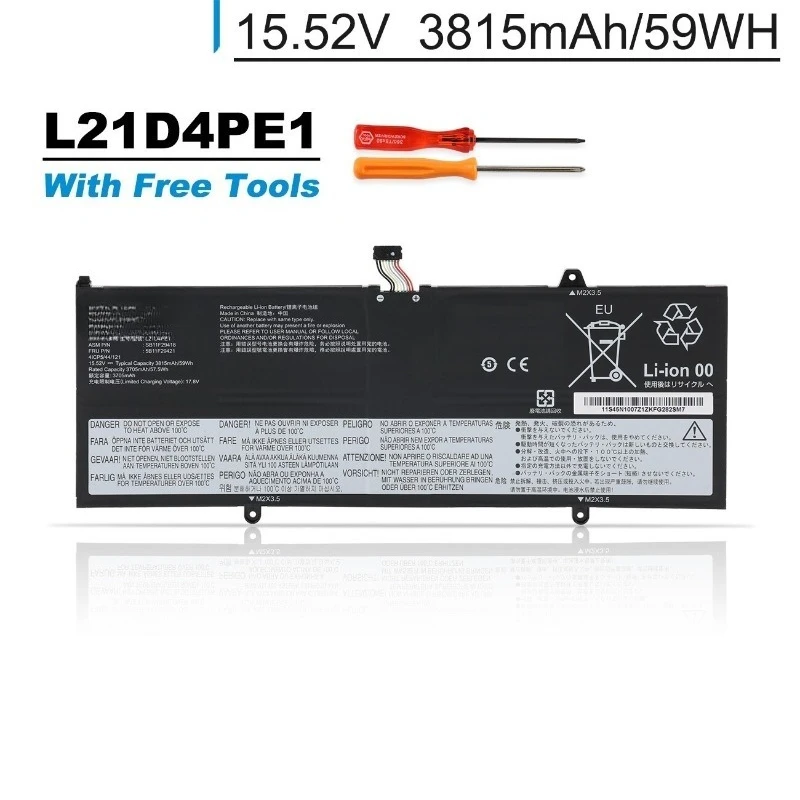 

L21D4PE1 5B11F29421 For Lenovo Yoga 6 13ALC7 OEM Laptop Battery 15.52V 59Wh-