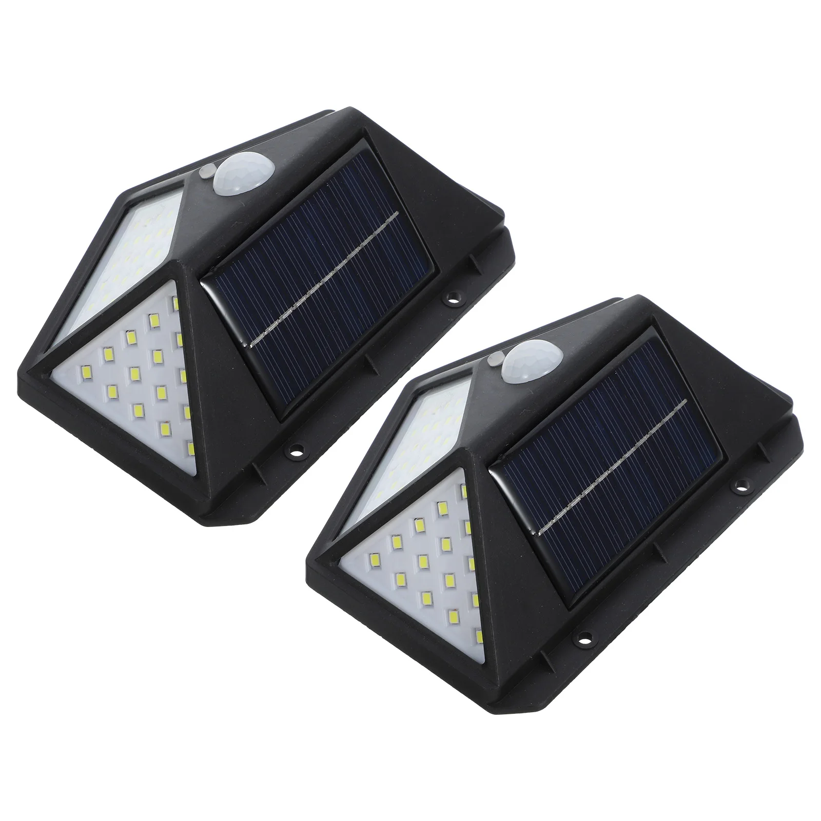 

2pcs Wall Light Outdoor Waterproof Solar Powered Lamp Led Bright Lighting Garden Yard Home Solar Sensor Light (Black)