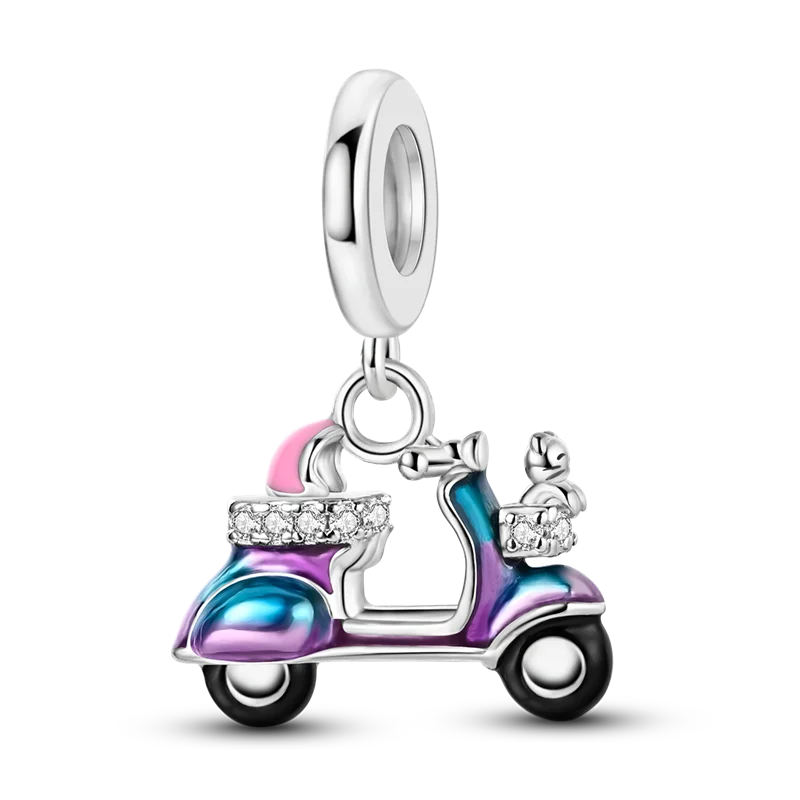 Women's 925 Sterling Silver Motorcycle Charms Bead