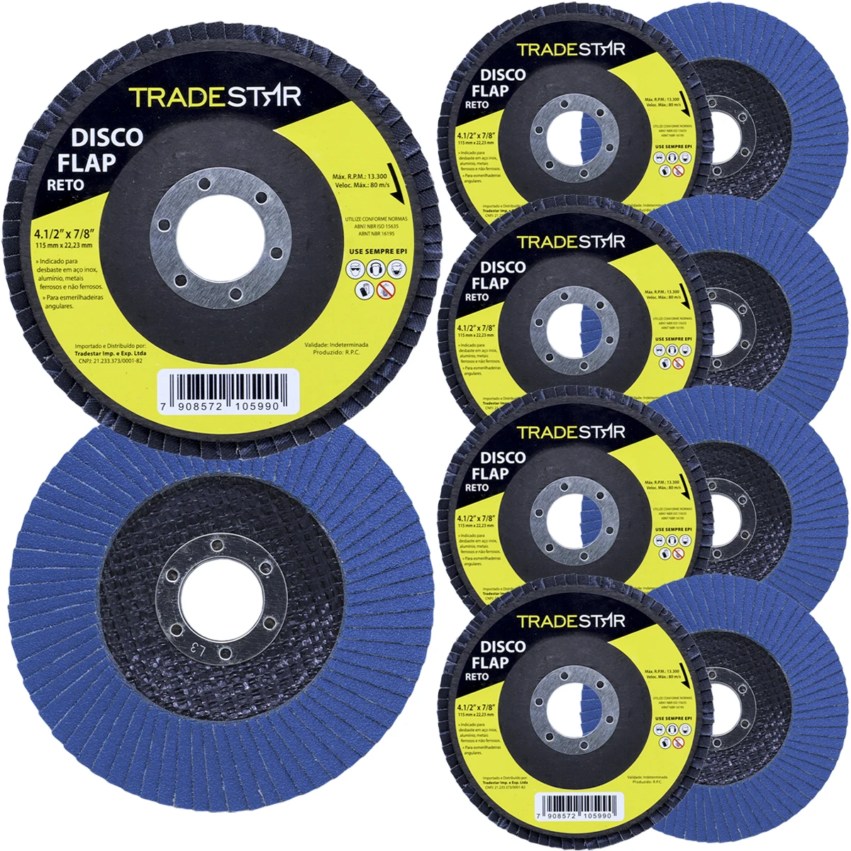 Right Flap Sanding Disc Kit 4.1/2 Gram 120 Sander 10 UN