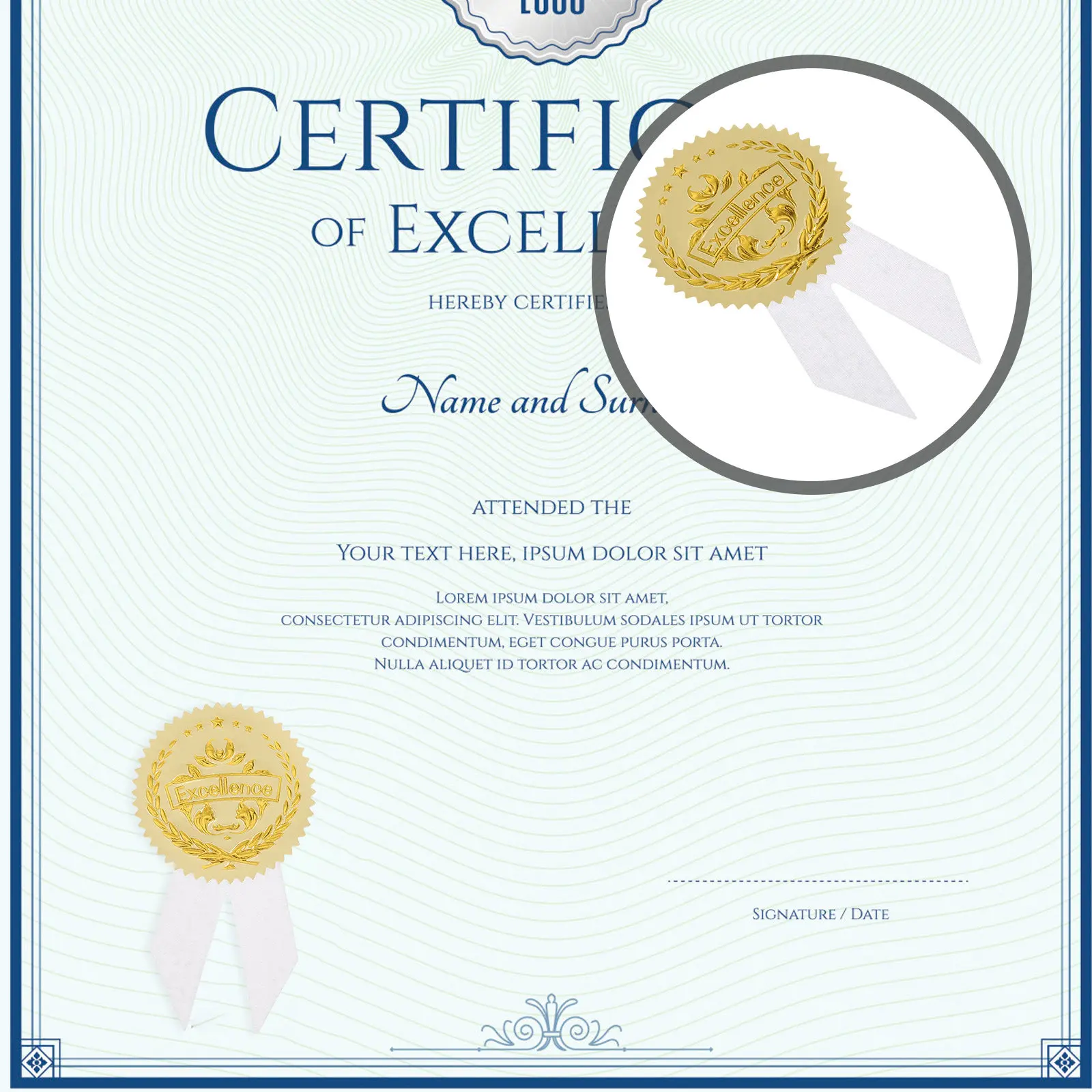 

36Set Award Medals Stickers Premium Medal Decorations Certificate Sports Day Rewards Party Keepsake