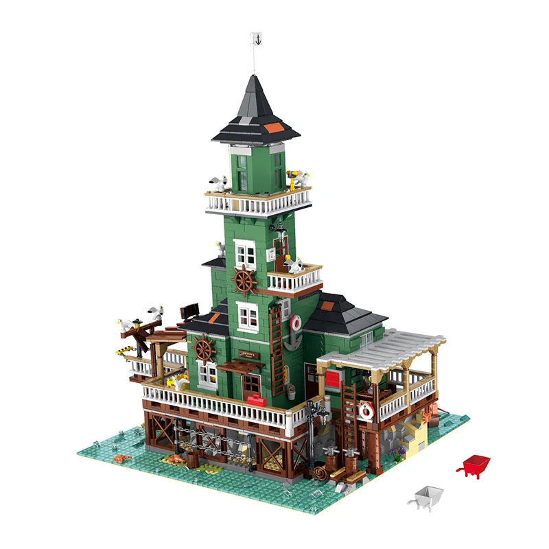 Xmork UrGe 30105 Fisherman's Cabin Lighthouse House Model Modular Street View Series DIY Toys building Blocks Boy's Gift 2361Pcs