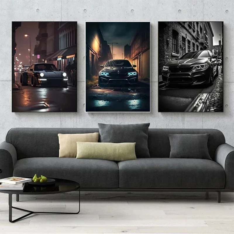 Modern canvas painting car BMW E30 M3 poster and high-definition printed wall art pictures for living room decoration