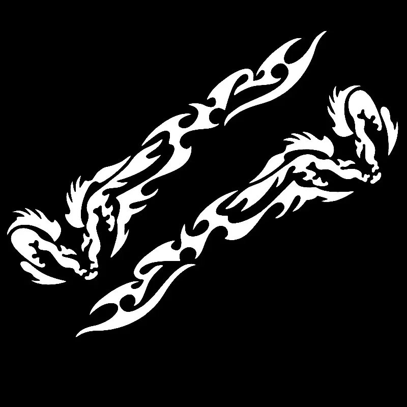 14cm*4cm  Personalized Cool Tribal Dragon Wing Car Decal Sticker SUV Ideal for Closing Road Mirror Windows Black/White, Pvc Kk