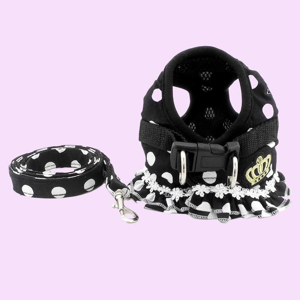 

Pet Dog Harness Leash Set Adjustable Thoracodorsal Traction Rope For Chest Throat Protection Comfort Walking Running Black Size
