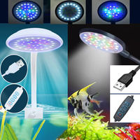 5W/7W LED 5V USB Fish Tank Clip Lamp Decorate Led Full Spectrum Control Lamp Algae Lamp Mini Ornamental Small Tank Lighting