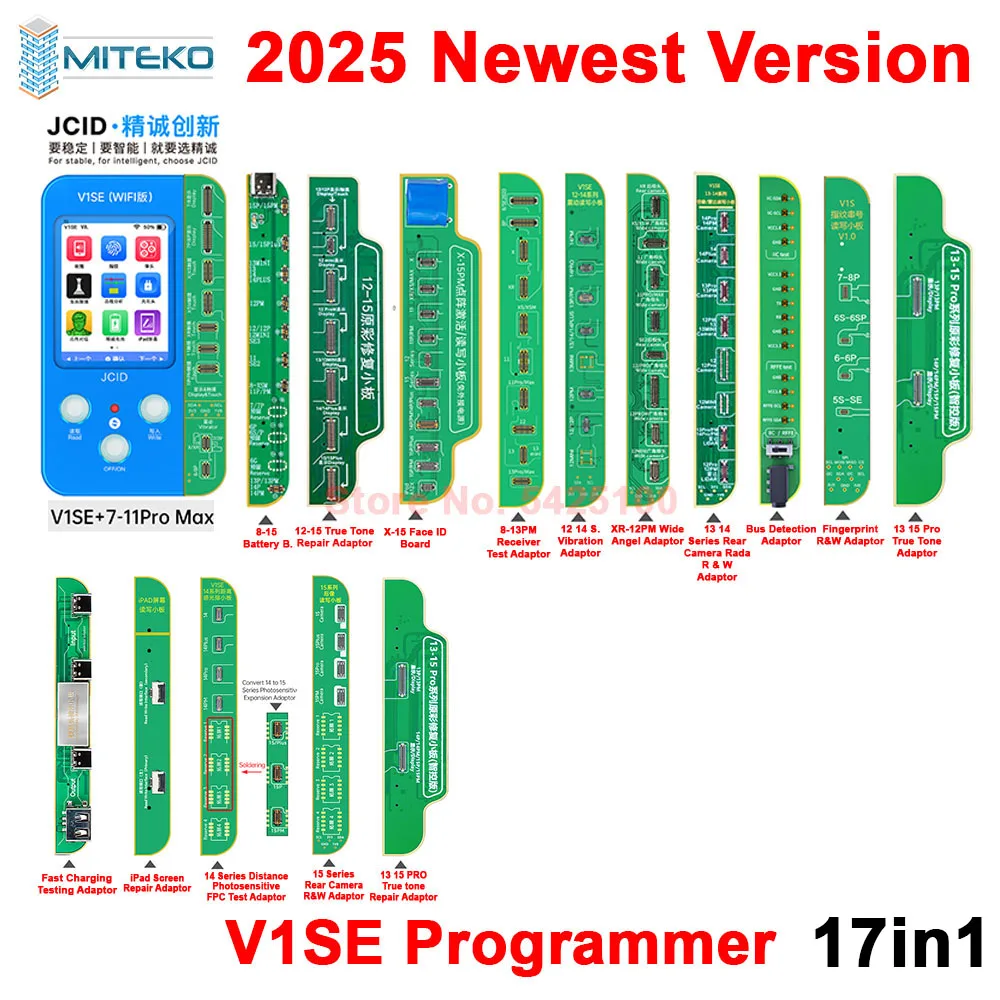NONE JC V1SE 2025 Programmierer Dot Projektor Lichtempfindliche Original Farbe Touch Shock Batterie Fingerabdruck SN Reader für 7 8 8P x 11 12 10