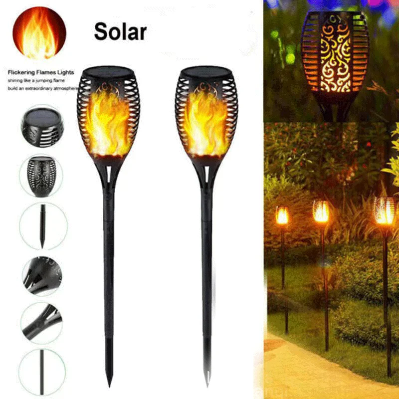 Lampe torche à induction solaire à LED, lumière de paysage, insert de sol, décoration de pelouse, cour extérieure, jardin