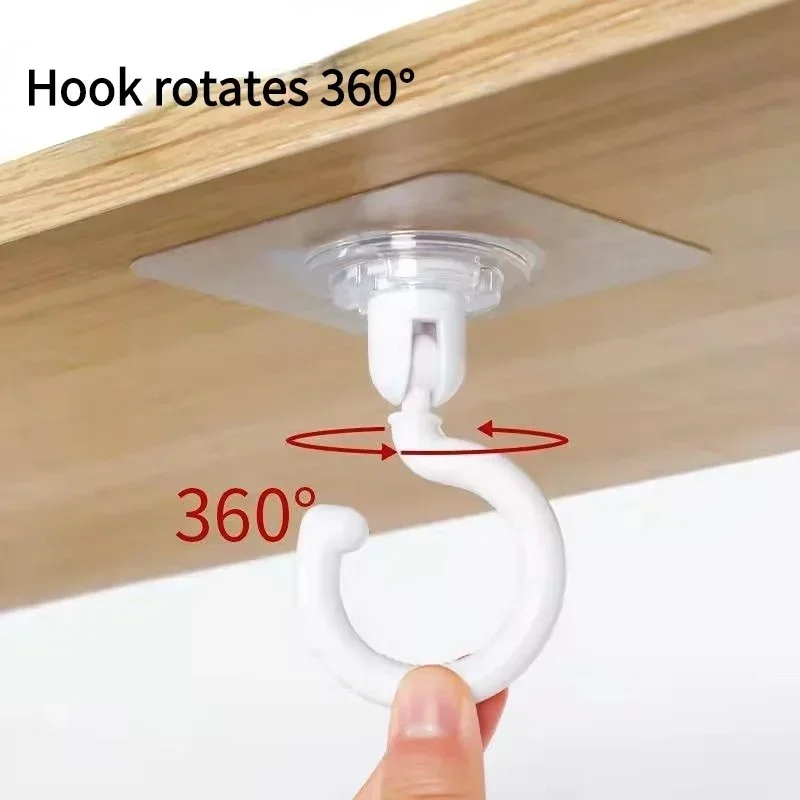 

Ceiling Rotating Hook No Drilling No Trace Roof Wall Ceiling Special Strong Adhesive Hook Wall Key Hanging Door Back Coat Hooks