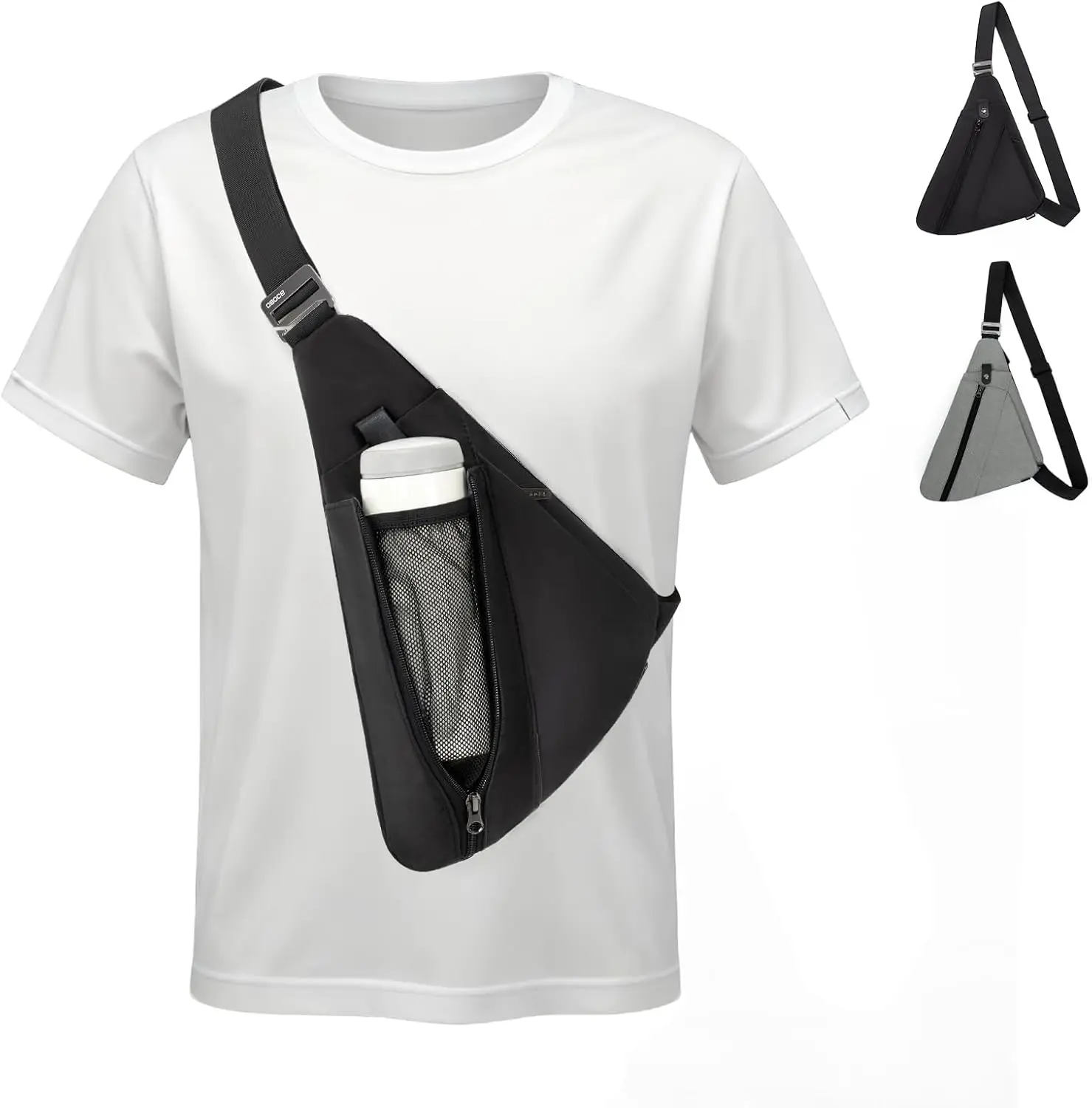 

Сумка-слинг для мужчин, походный рюкзак RFID через плечо, нагрудная тактическая сумка с сумкой для бутылки с водой для путешествий