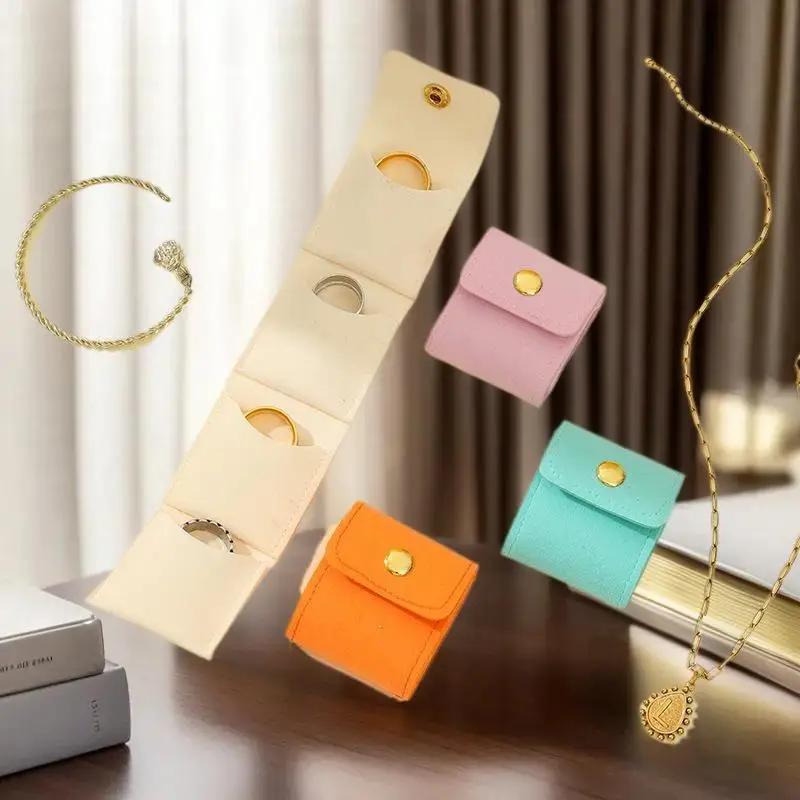  Portable Mini Jewelry Organizer Bag With Multiple Compartments For Rings Necklaces Earrings Travel Storage Bag