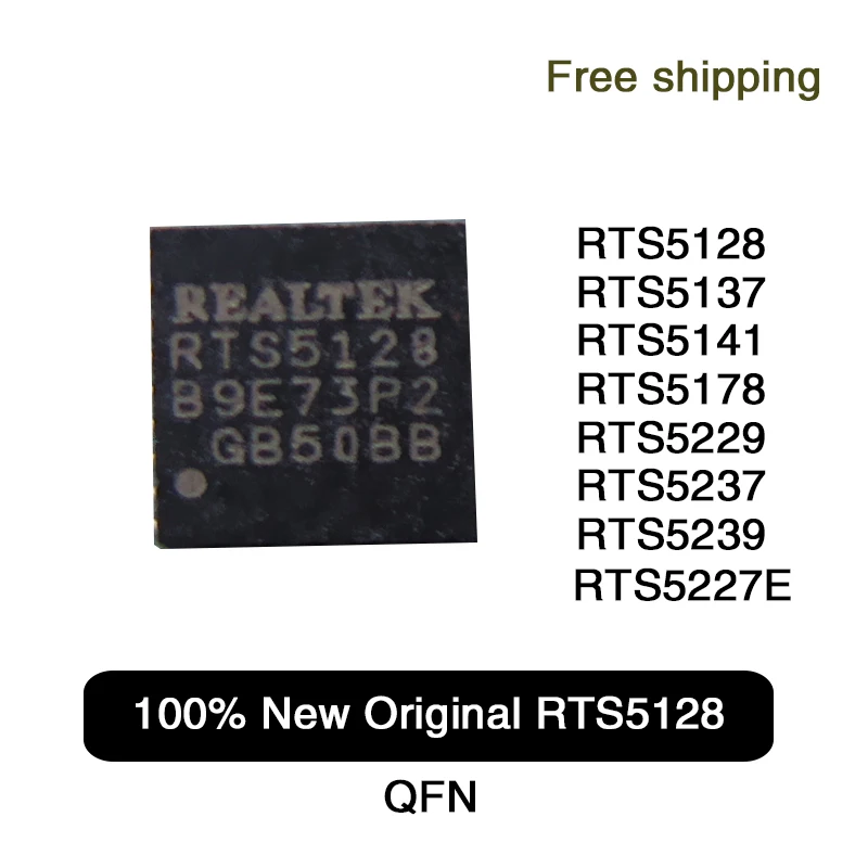 2Pcs 100% New Original RTS5128 RTS5137 RTS5141 RTS5178 RTS5229 RTS5237 RTS5239 RTS5227E QFN IC Chipset in stock