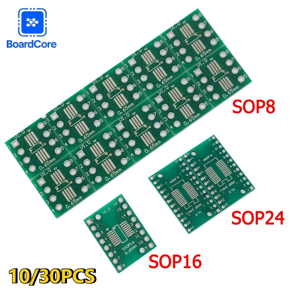 10/30 قطعة PCB لوح مهايئ مصلحة الارصاد الجوية إلى DIP SOP TSSOP SOP8 SOP14 SOP16 SOP20 SOP24 SOP28 IC اختبار مجلس مأخذ توصيل محول PCB عدة #1