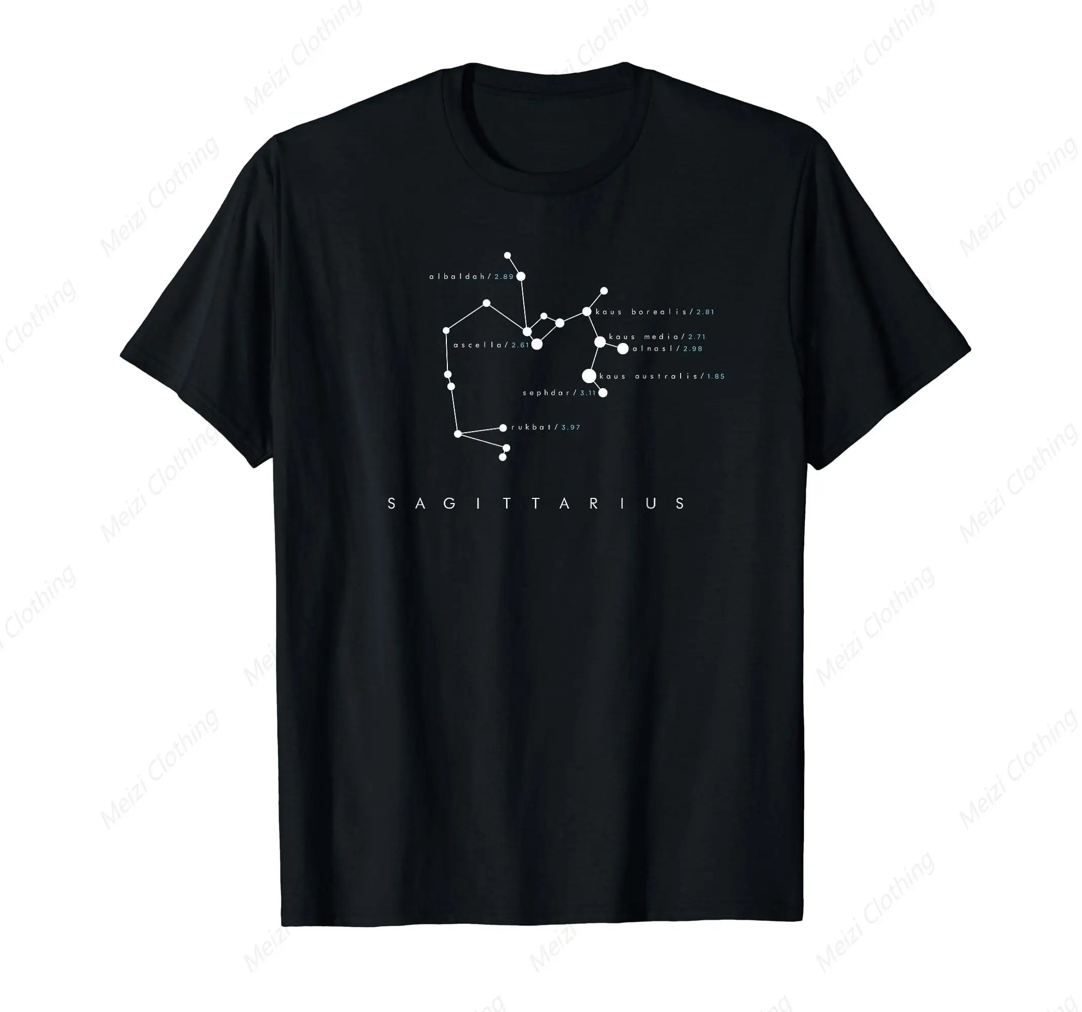 Sagittarius constellation mystical men's T-shirt fashionable cool men's mysterious cotton short sleeved shirt