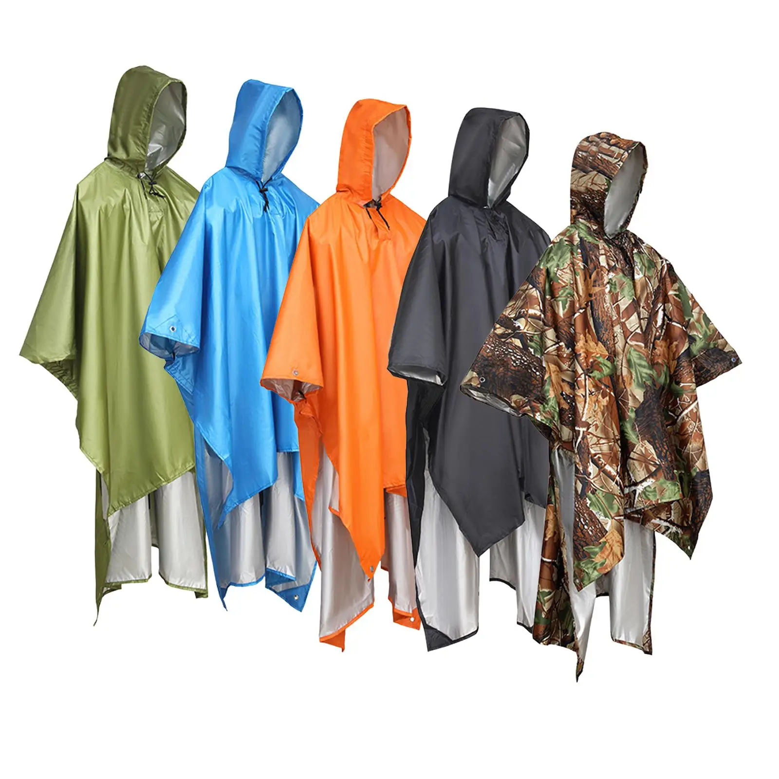 Hooded Wet Weather Rain Poncho Tarp Raincoat for Adult Men Women Unisex Camping Outdoor Activities