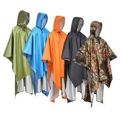 Hooded Wet Weather Rain Poncho Tarp Raincoat for Adult Men Women Unisex Camping Outdoor Activities