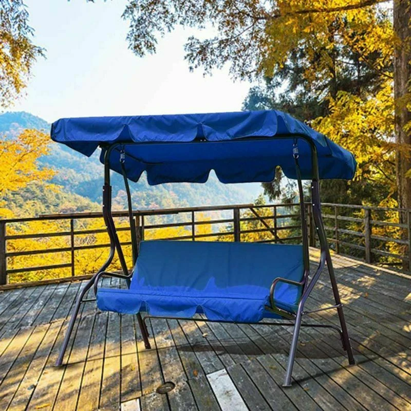 Newest Garden Outdoor 3 Seat Swing Chair Canopy Cover Shade Courtyard Hammock Tent Cover Sail UV Resistant Waterproof NO Fade