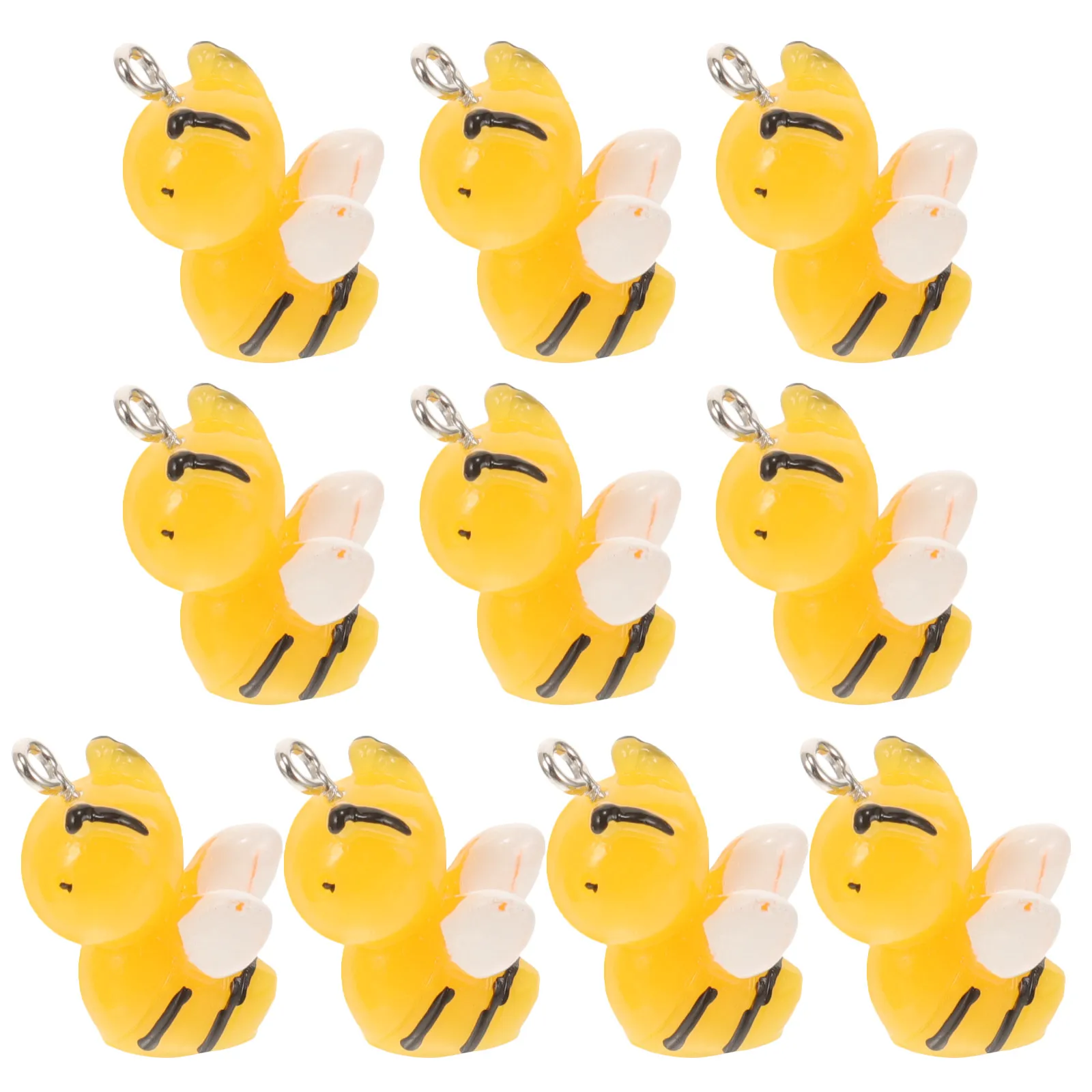 

10 Pcs Bee Pendant Ornaments Animal Charms for Jewelry Making Earrings Mini DIY Keychain Resin Jewellery Craft