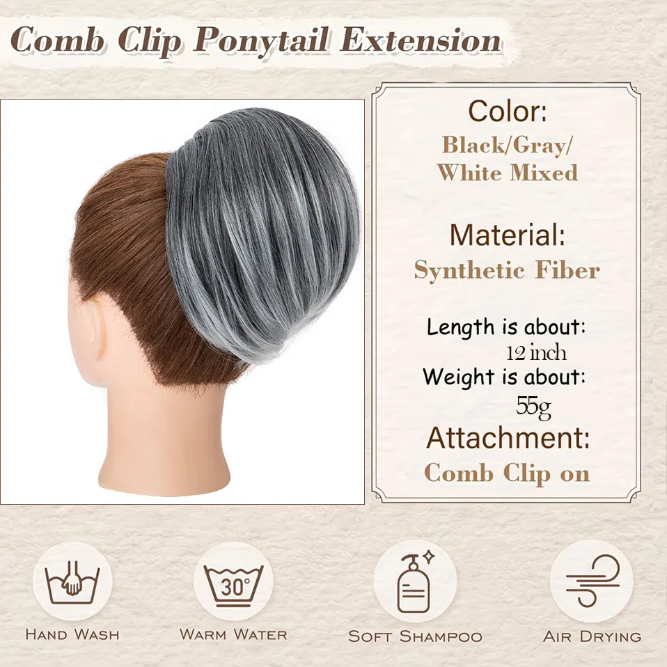 BENEHAIR-Extensión de cabello sintético para mujer, moño Scrunchy, extensión de cabello Updo, Donut, moño con cordón, moño falso