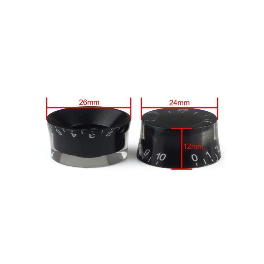 

5Pcs Guitar Control Knobs Volume Tone Black Durable Premium Replacement Parts for Electric Guitar Volume Tone Knobs