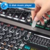 Depusheng TC8 전문 오디오 믹서, 듀얼 그룹 DJ 콘솔 믹싱 48V 팬텀 파워 USB, 스테이지 바 레코드, 99 DSP, 8 채널 3