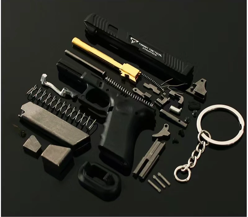 1:3 سبيكة صغيرة TTI G34 مسدس نموذج انفصال مسدس لعبة المفاتيح قلادة مصغرة مسدس جمع لعبة الأولاد الكبار الهدايا