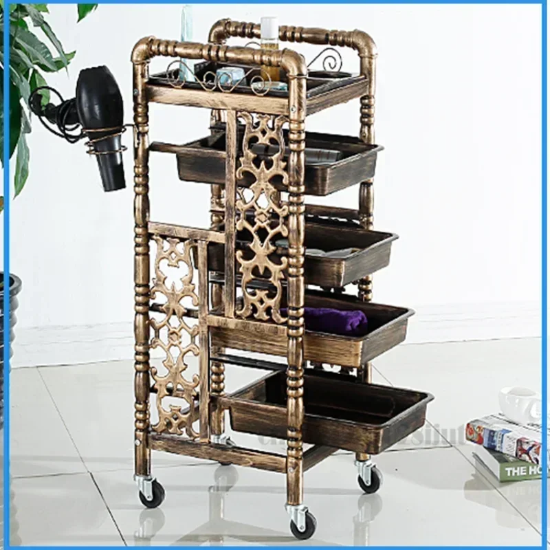 Beauty Stroller, Hair Dyeing Salon Tool Cart, Five-layer Barber Shop Cabinet, Mobile Salon Organizer