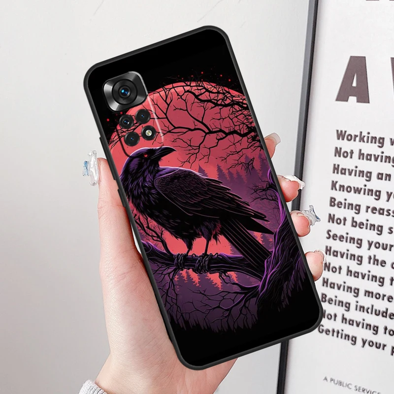 Goth Raven Case For Xiaomi Redmi 12 9C 10A 10C 12C Redmi Note 11 8 9 10 12 Pro 9S 10S 11S 12S Cover